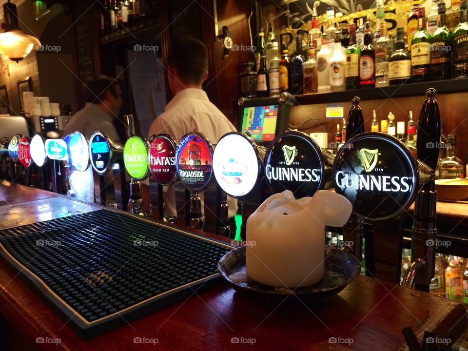 Dublin Pub Life. Temple Bar District in Dublin Ireland