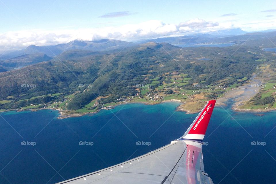 Flying out of lofoten islands