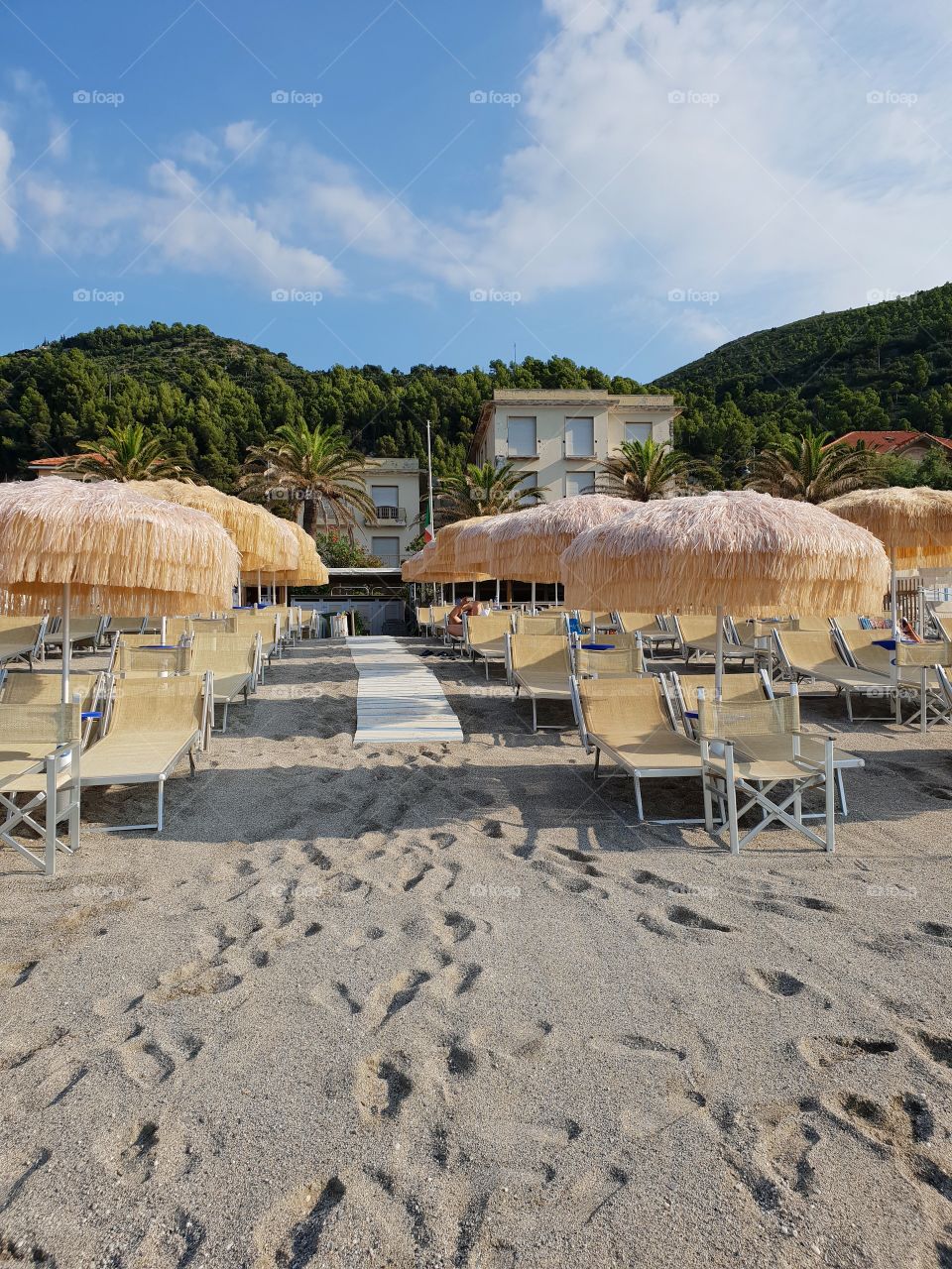 Beach on the Ligurian coast, Italy