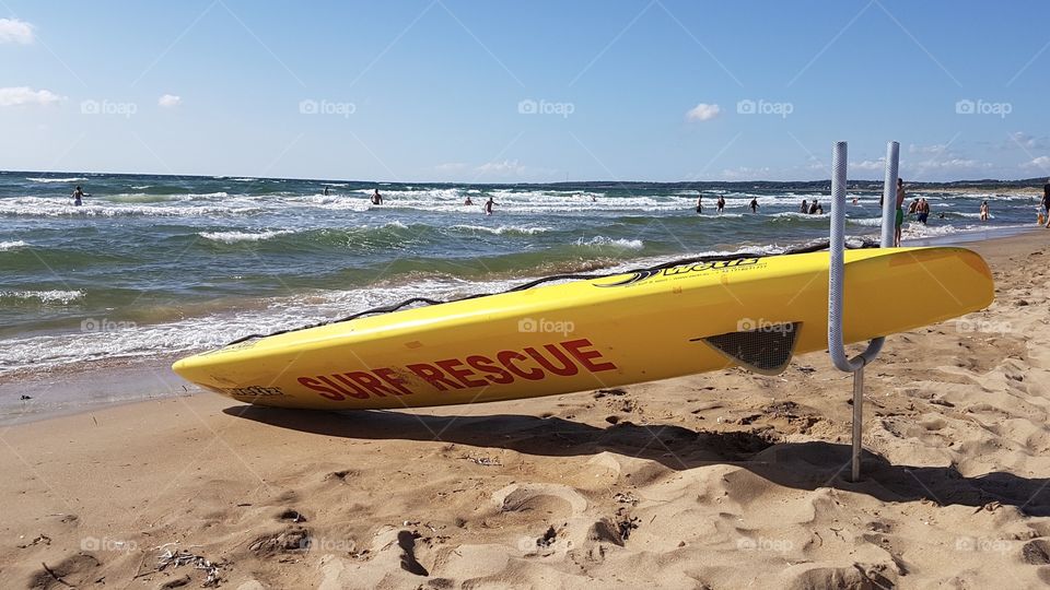Surf rescue safety on the beach  
