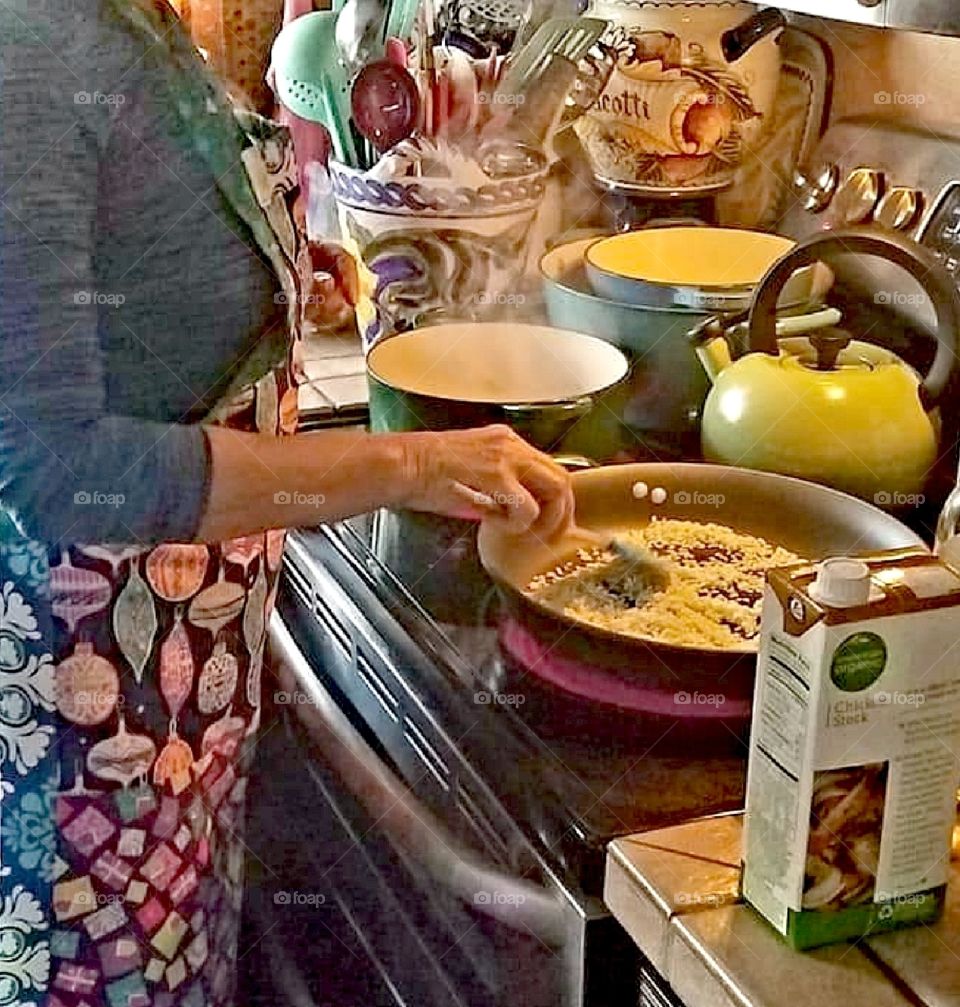 Woman cooking a meal