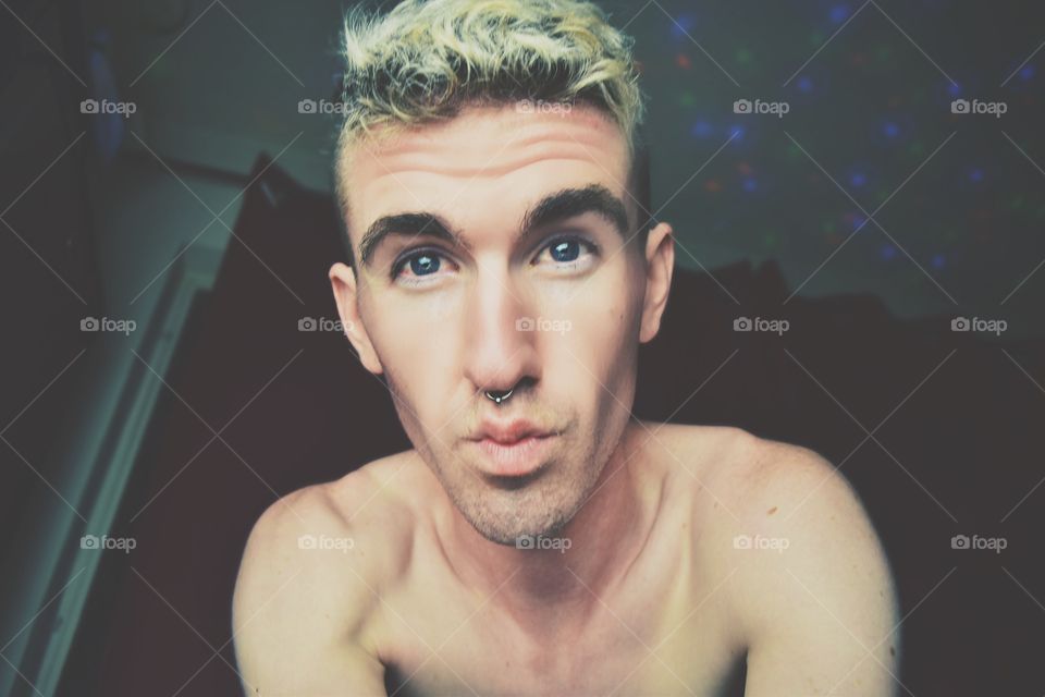 Self Portrait . Testing out my newest toys, softbox and camera.