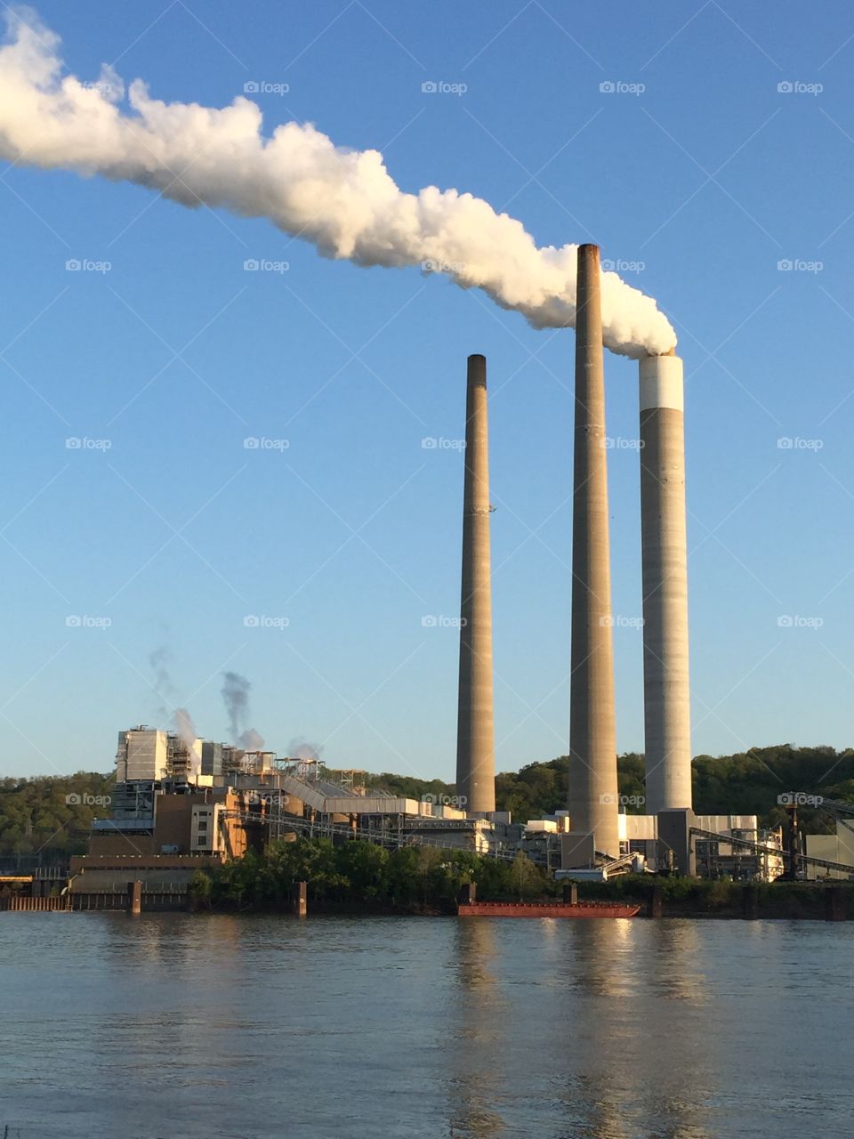 Smoke Stacks. Power Plant