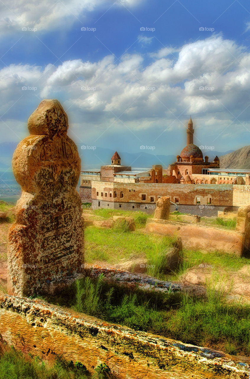Ishak Pasha Palace From the old cemetery