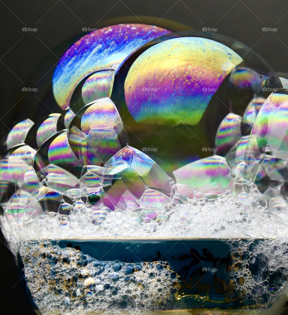 Bubbles closeup and colorful 