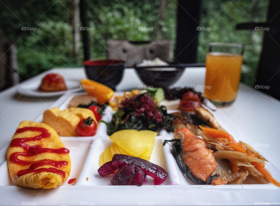 Modern Japanese Buffet Breakfast set