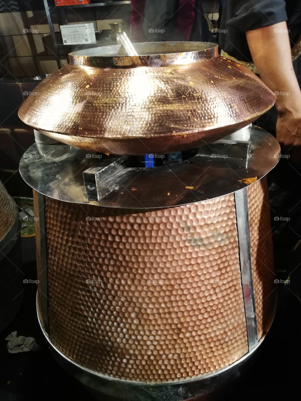 Traditional style brown copper containers