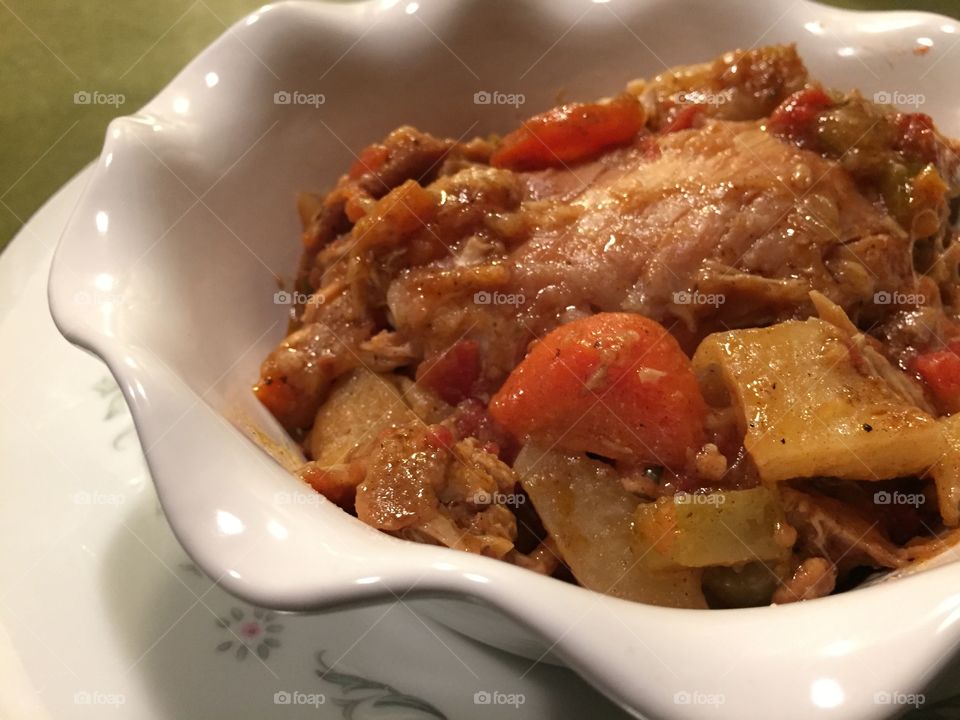 Hearty rustic chicken stew