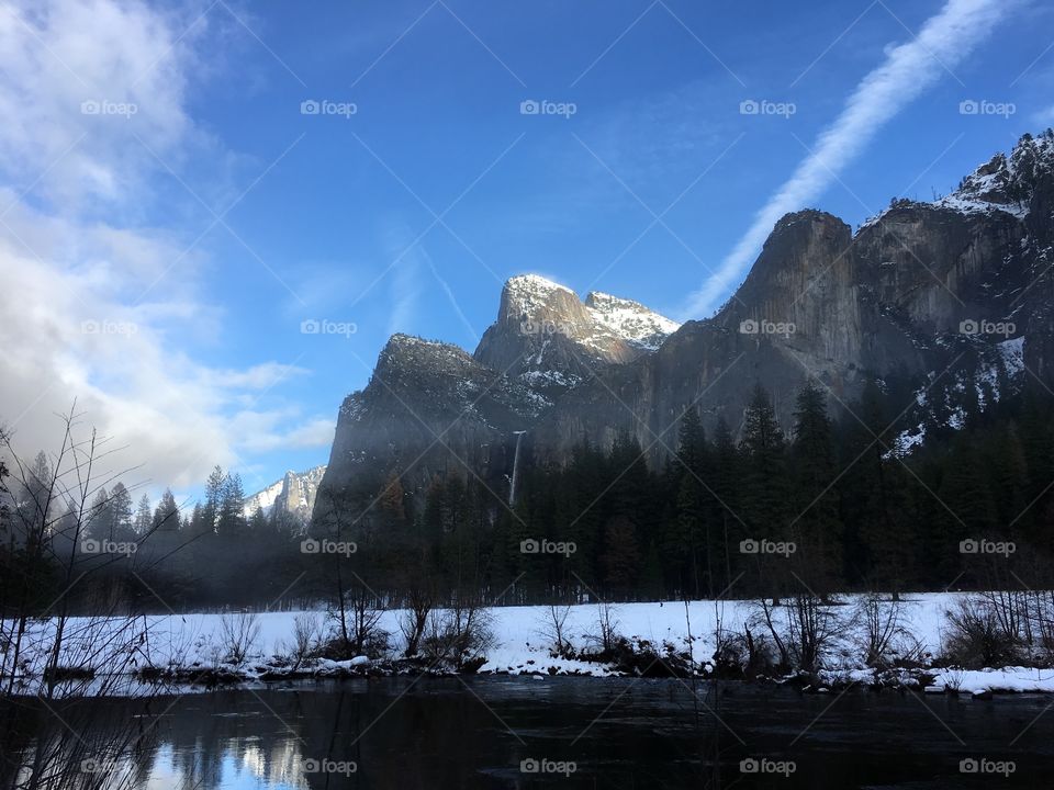 Snow, Landscape, Water, Lake, Mountain