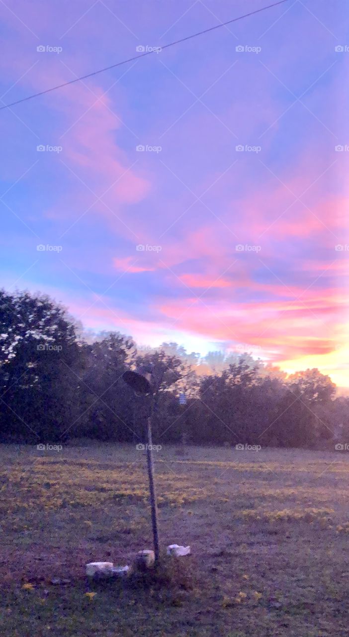 Purple sky at sunset 