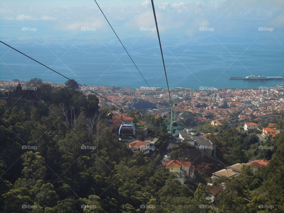 madeira funchal. cable car view