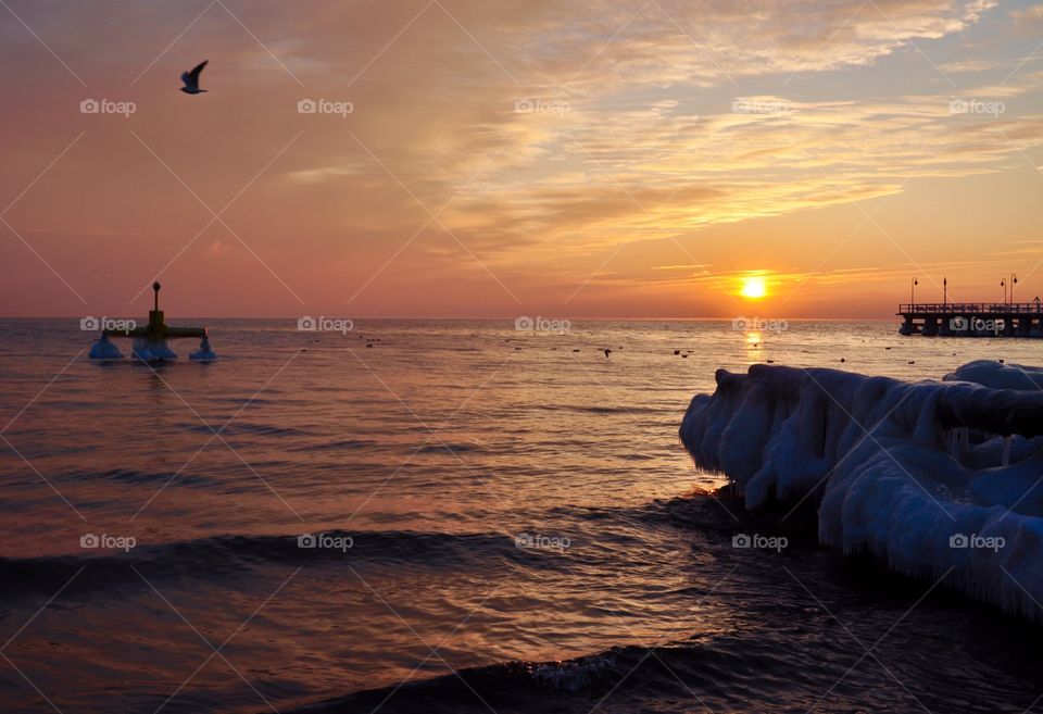 Sunset, Dawn, Water, Sea, Beach