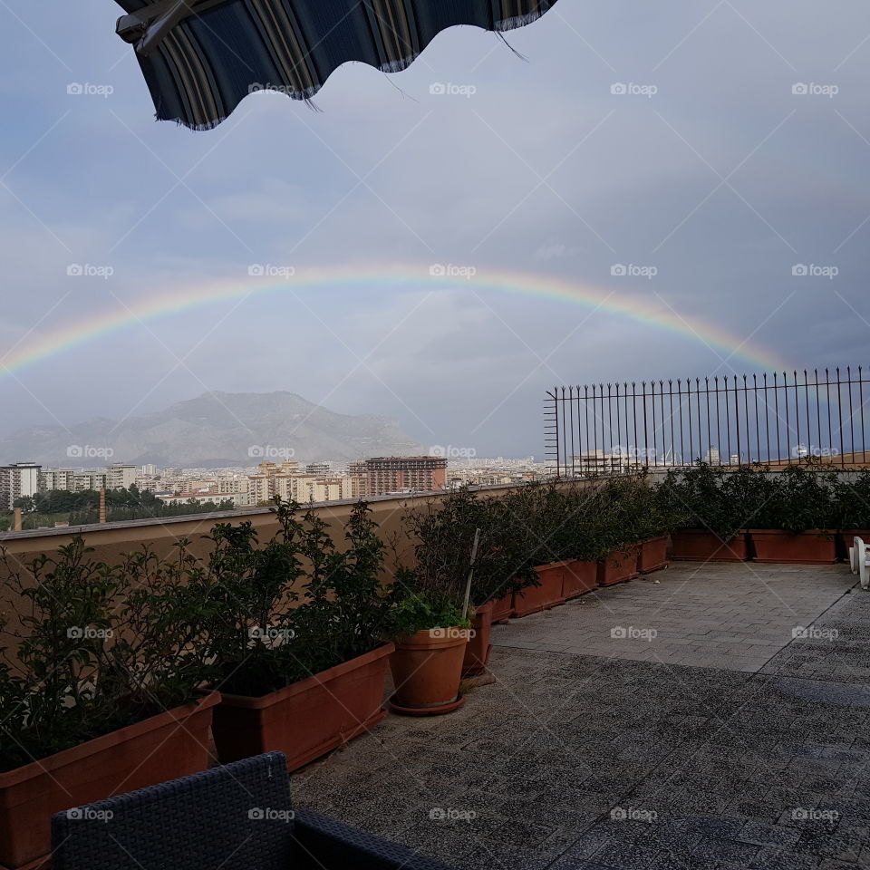 the rainbow in Palermo city