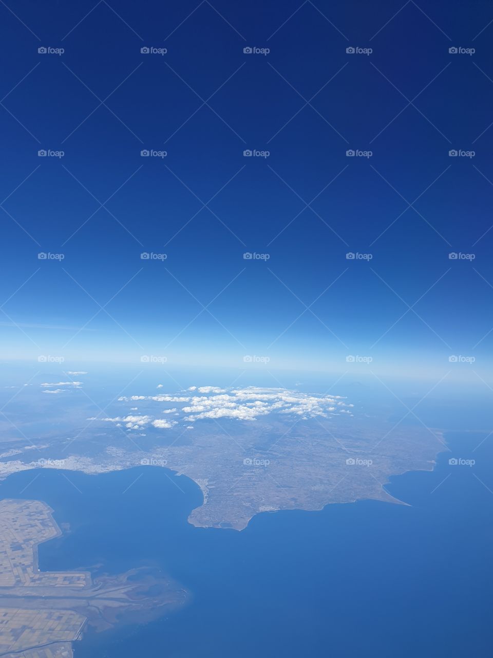 Kontinent von Flugzeug aus