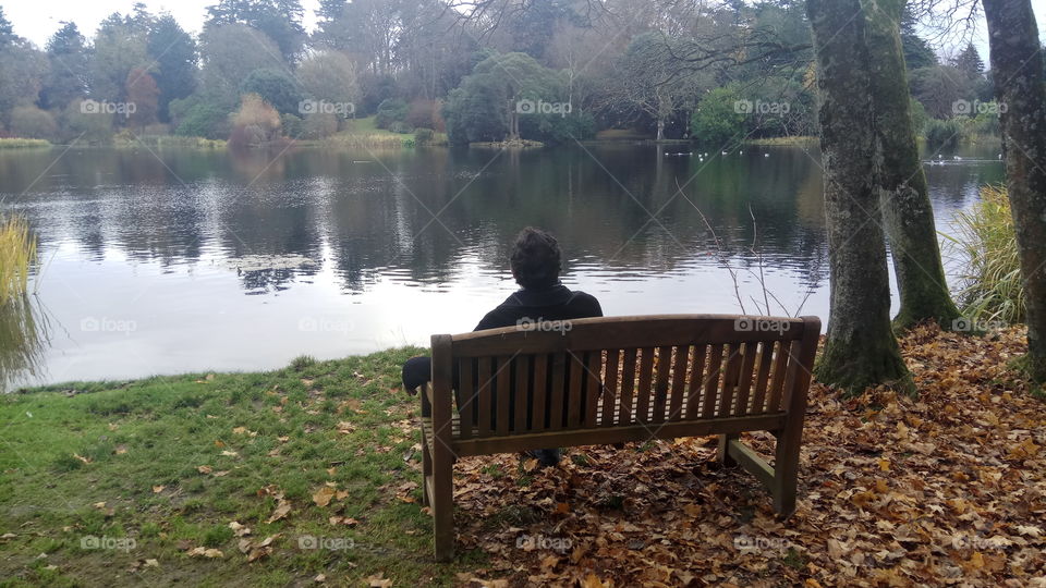 Relaxing by a lake in North Ireland