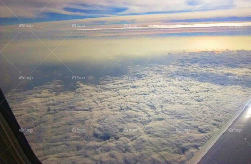 view from up high through the airplane window