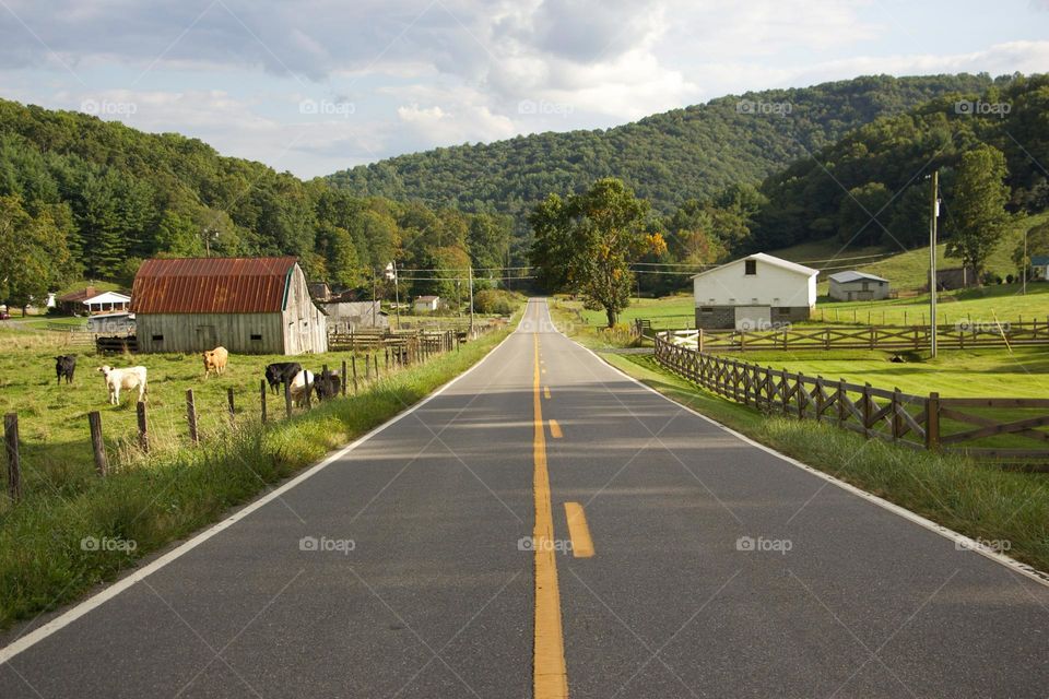 A country road through the Appalachian Mountains