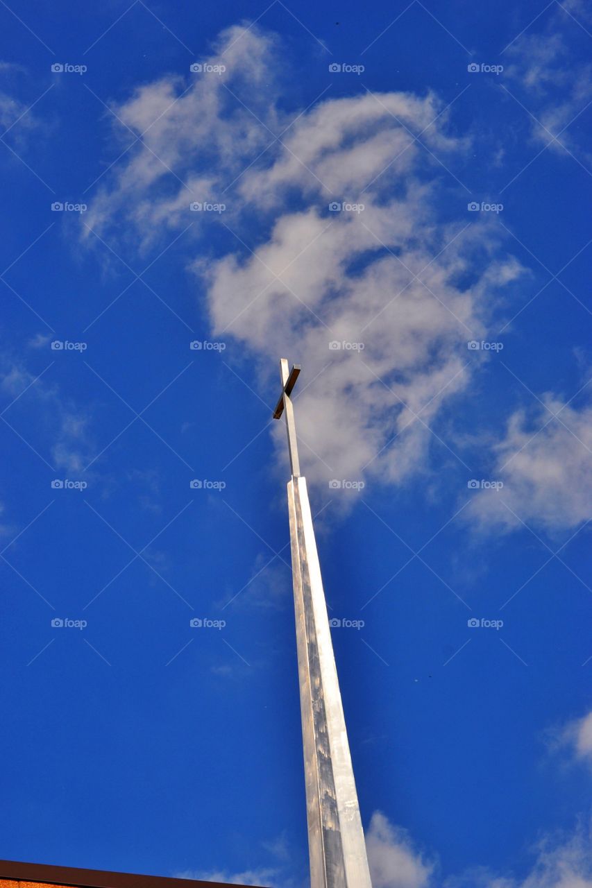 Big cross on the church. 