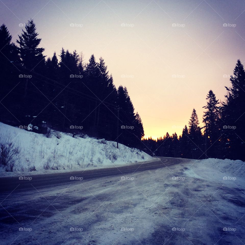 Sunrise on the way to sunpeaks! 