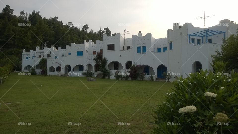 Hotel on the beach in Greece