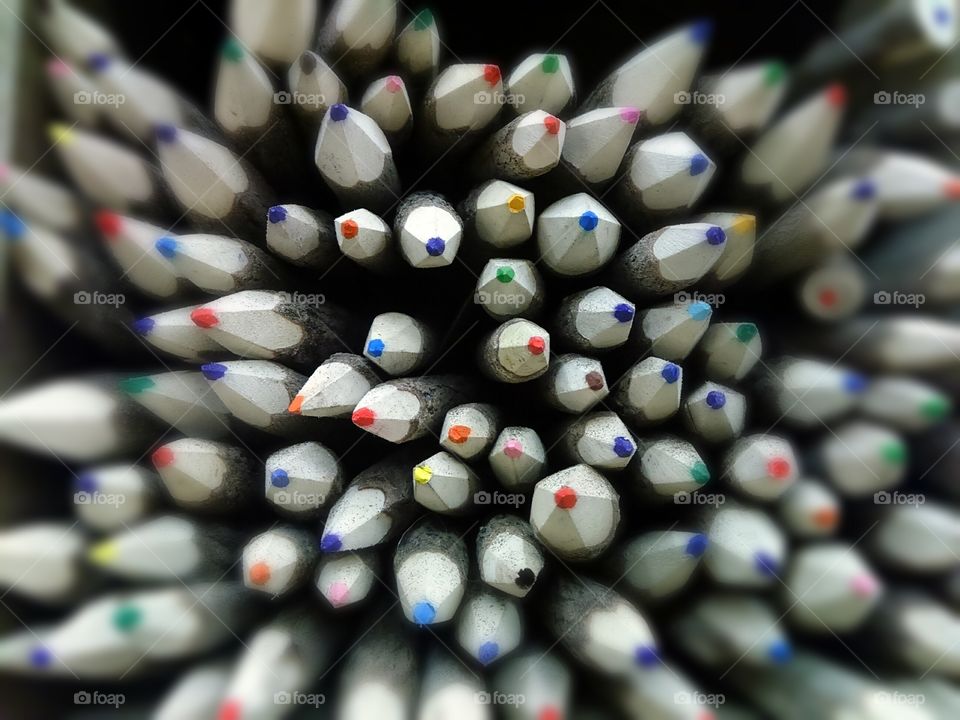 Multi Colored sharp pencils for artists