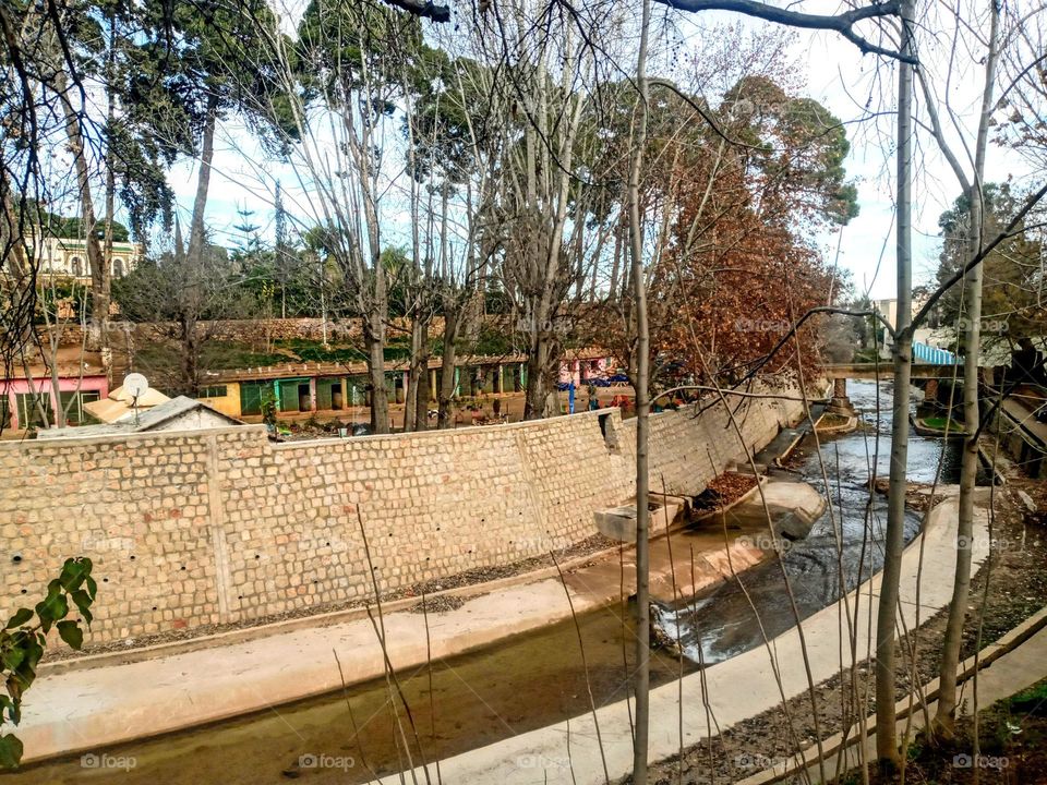 River running through the city