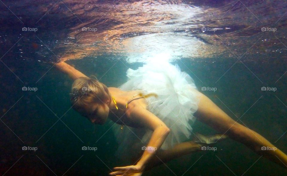 under water