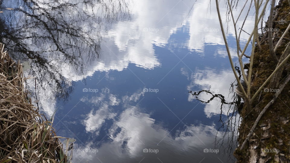 reflection mirror. sky