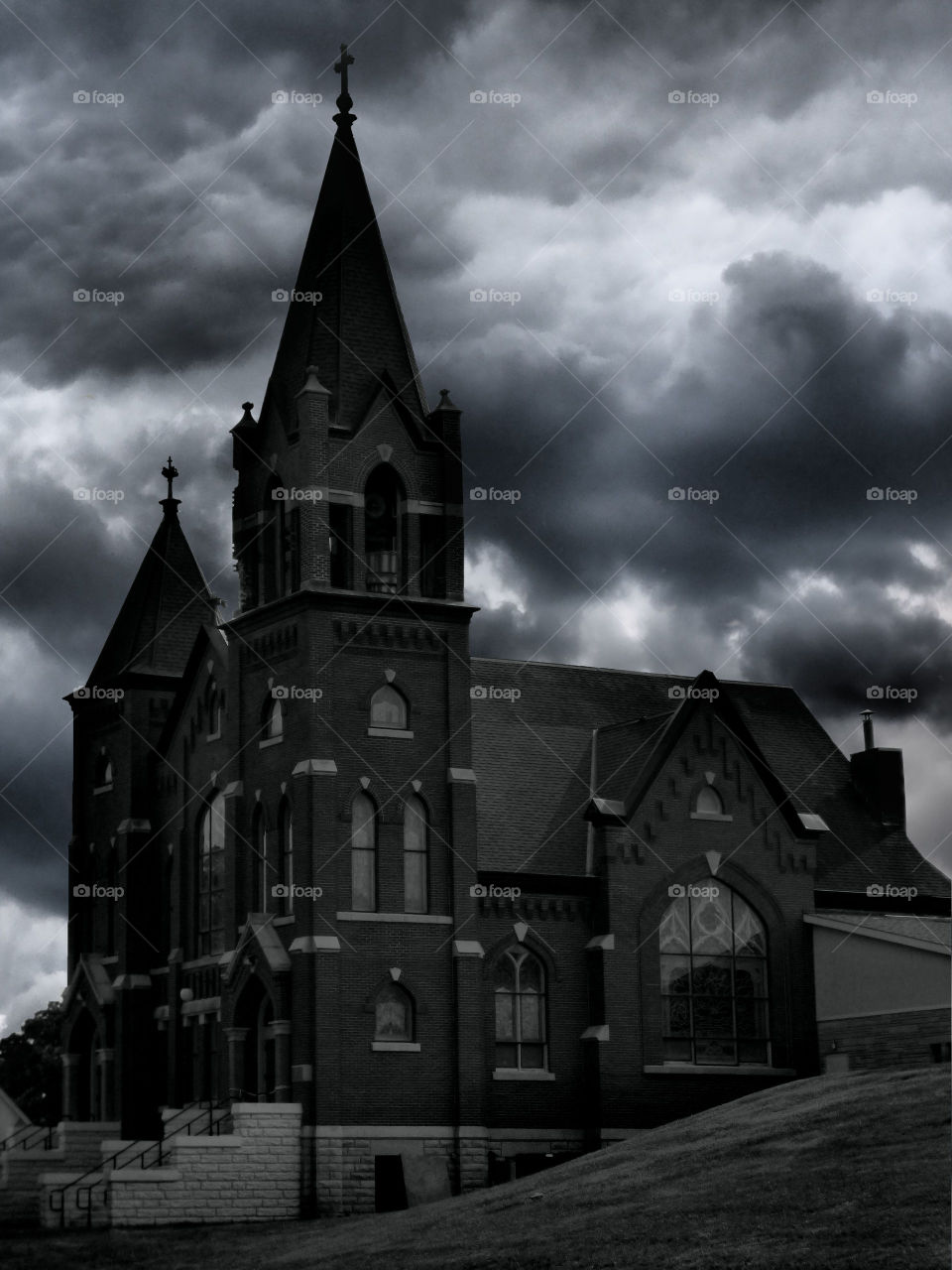 Darkened Church.
