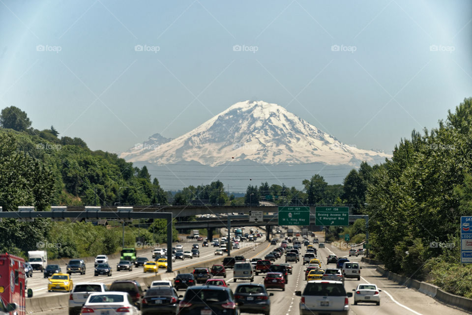 Highway traffic from Seattle to SeaTac