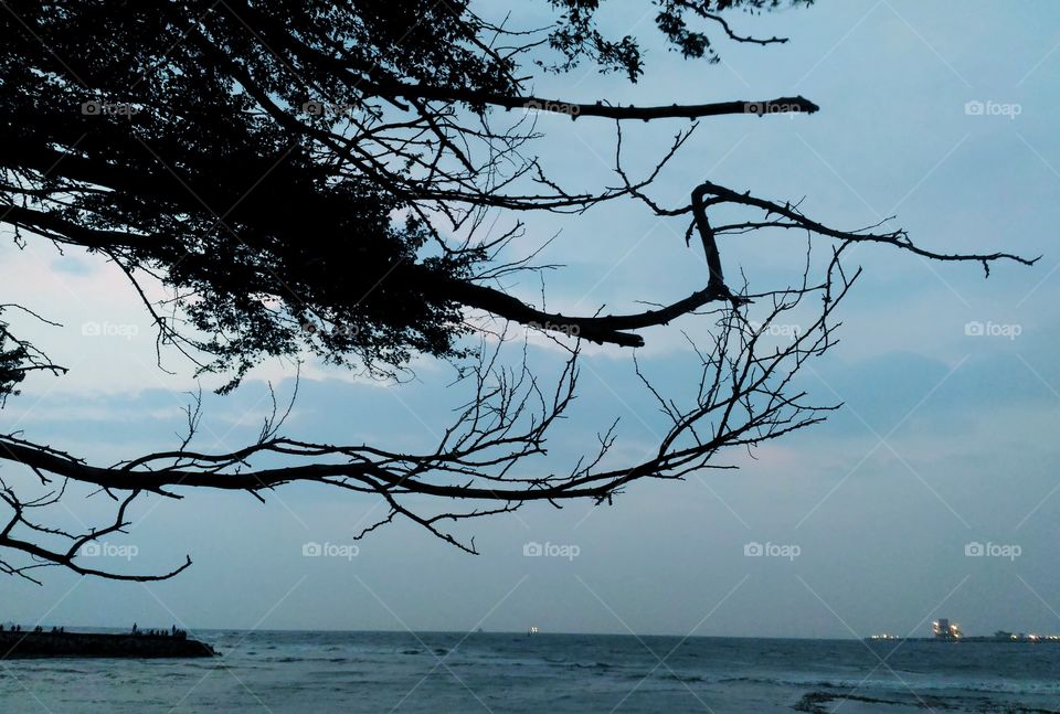 a cloudy evening at beach