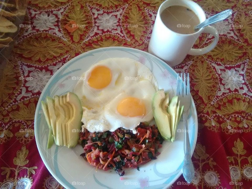 Healthy breakfast with coffee 