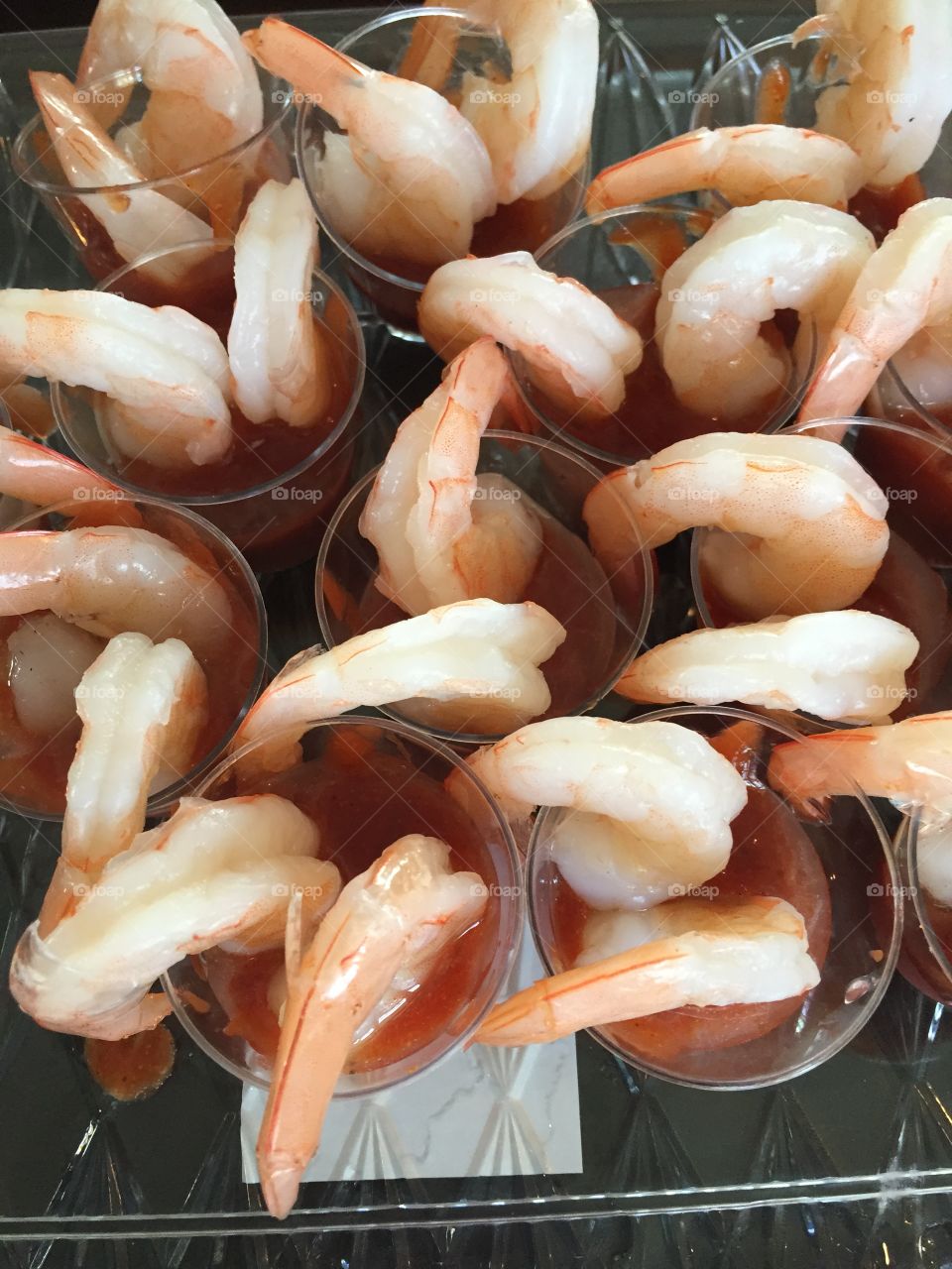 Shrimp cocktail. Mini shrimp cocktail appetizers for bridal shower