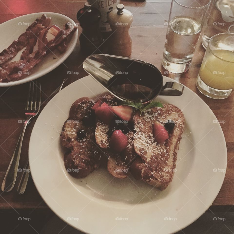 French toast and bacon always give a warm feeling