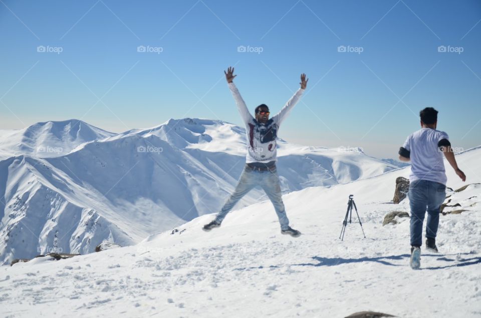 jumping on snow