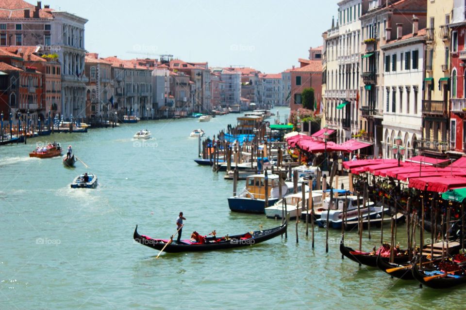 View of Venice Italy from a bridge 