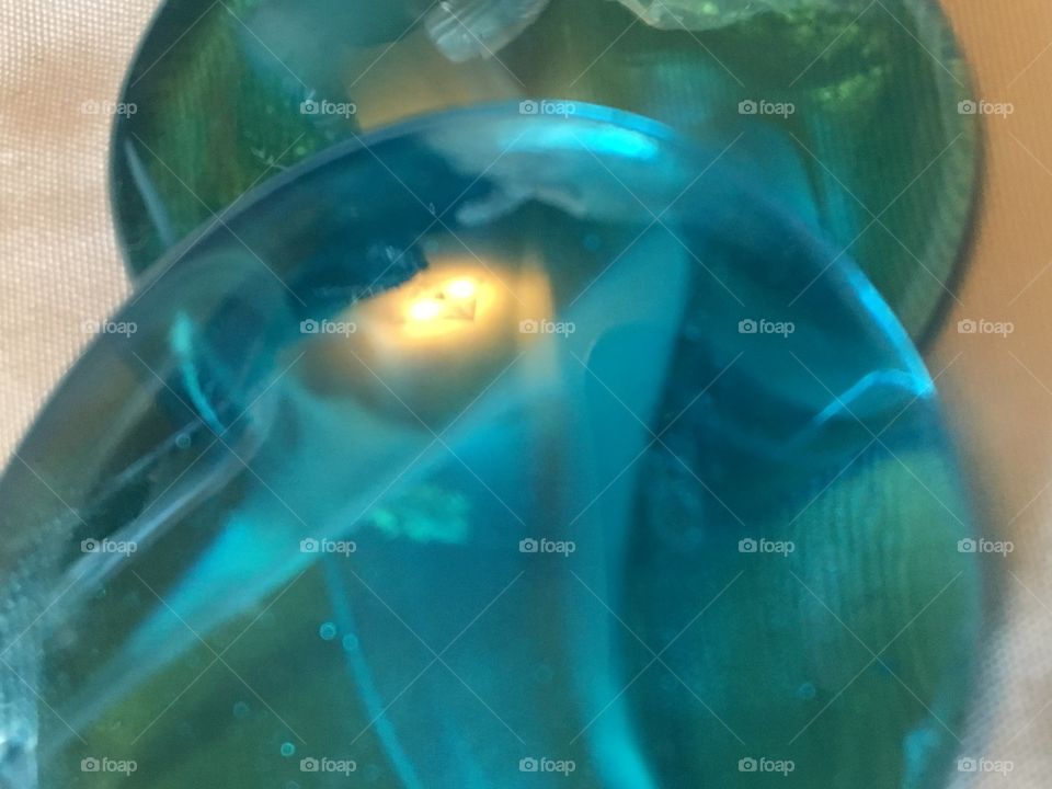 Abstract Design-blue glass & light 