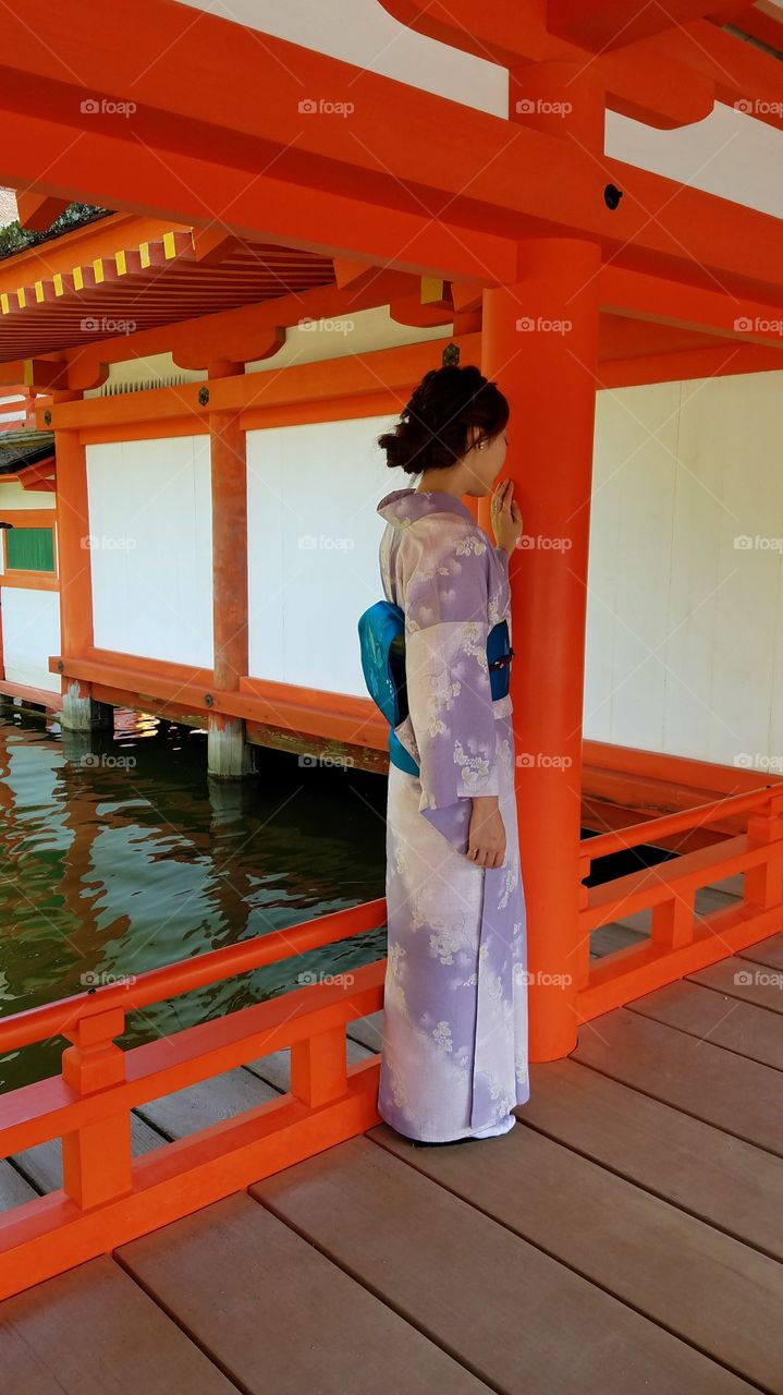 Japanese girl posing for photo