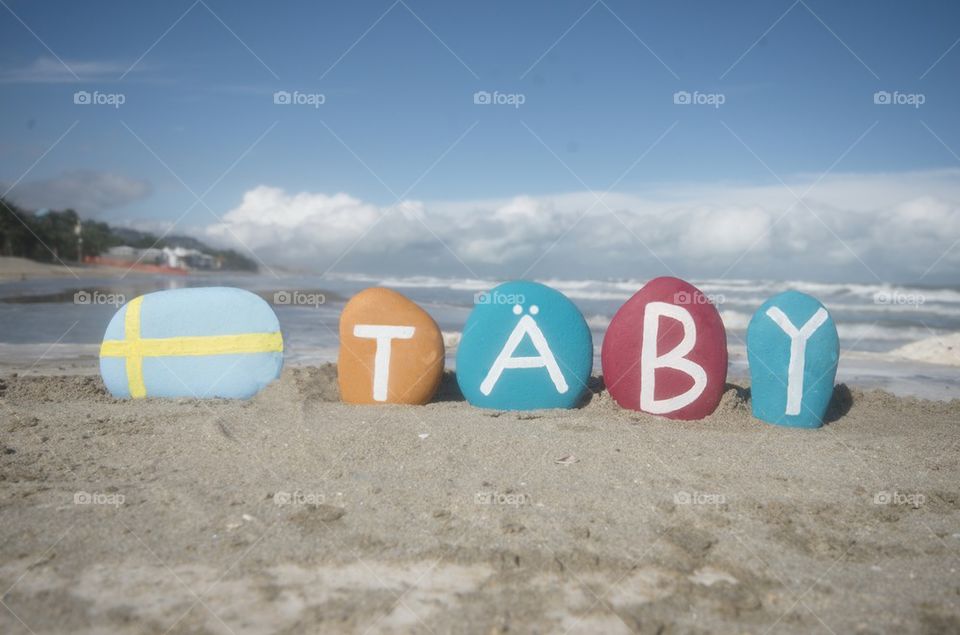 Täby, souvenir on colourful stones