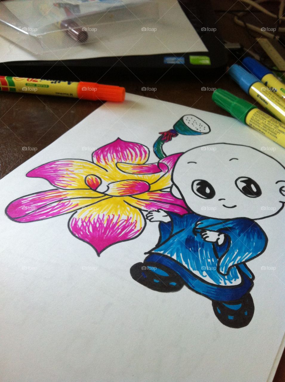 coloring with marker pens