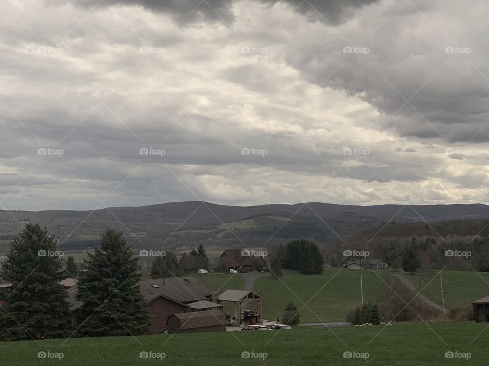Back yard looking down at home 