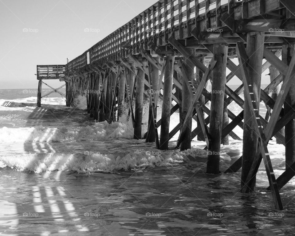 Waves against the pier