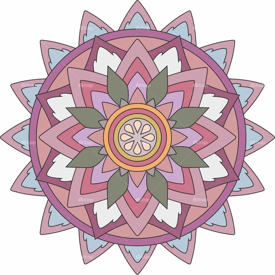 mandala circular color lila