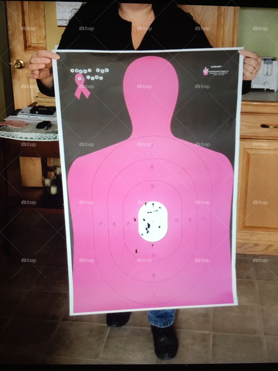Target practice with the new pistol 