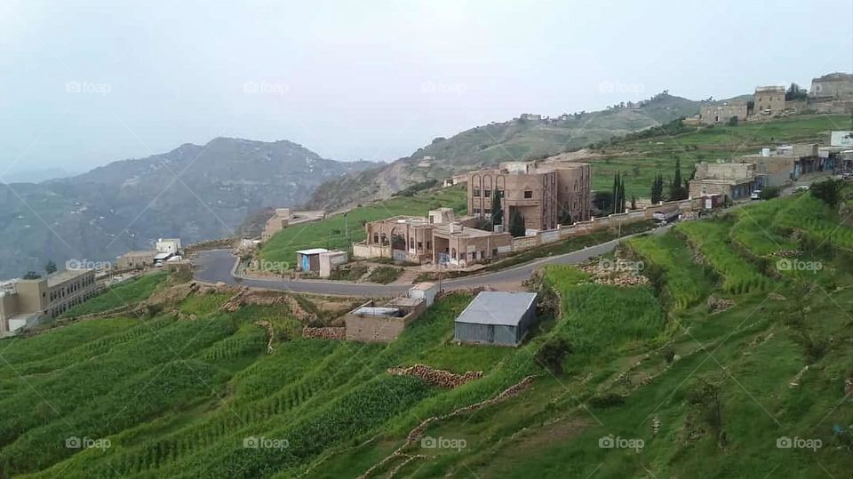 Glory be to God, the magnificent and picturesque view and the natural green trees are a view that is nothing more wonderful than it