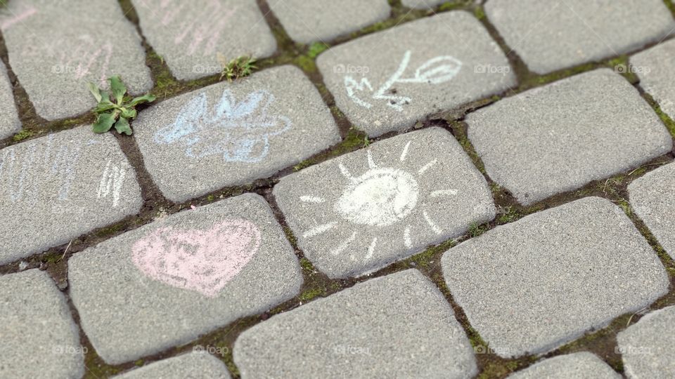 crayon art on pavement