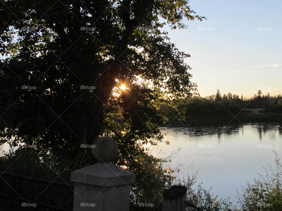 sunset of the north Saskatchewan river