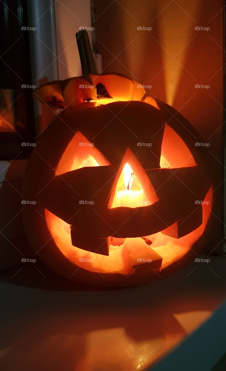 Halloween & pumpkin & candle