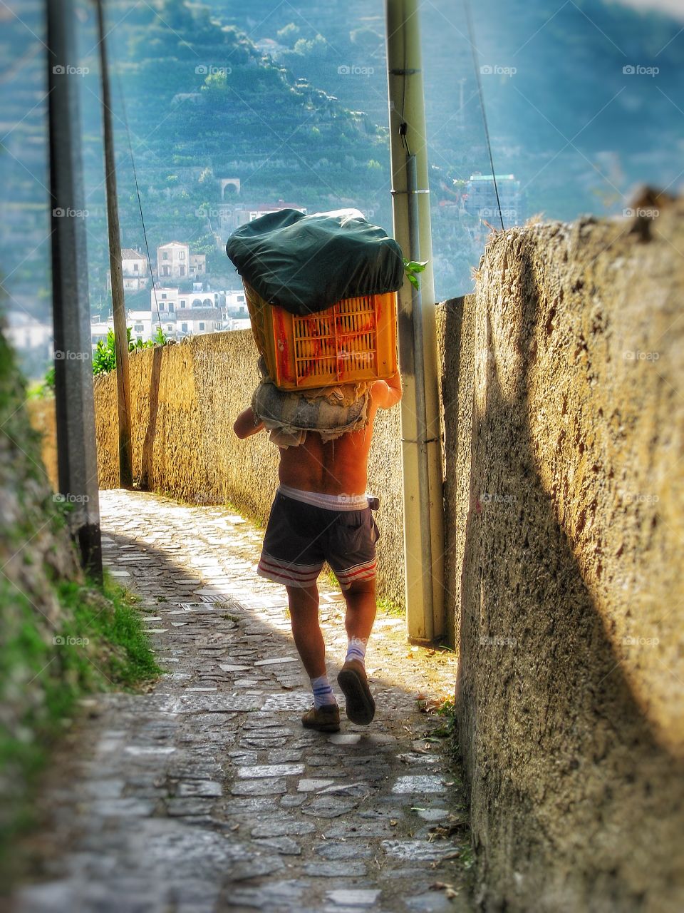 Carrying lemons Amalfi coast 