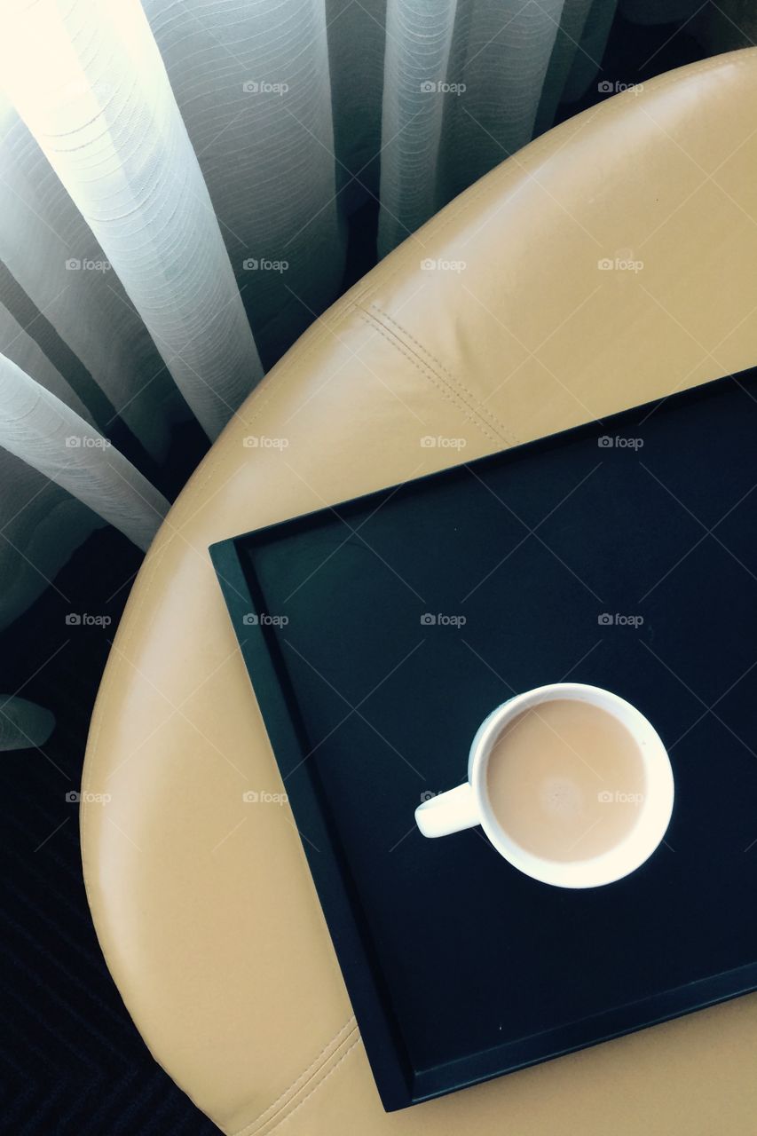 Exposure to natural light and a nice warm drink makes for good morning routine.